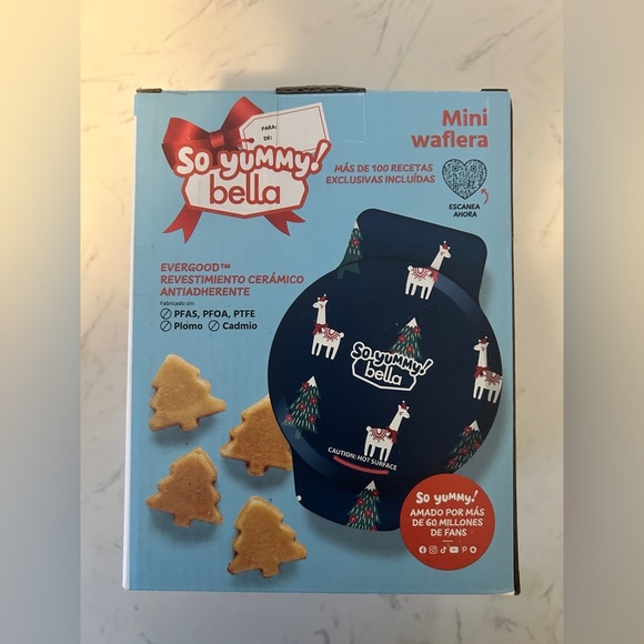 So Yummy by bella Mini Waffle Maker Llama Nonstick Aluminum Limited Edition- NWT - Picture 4 of 7